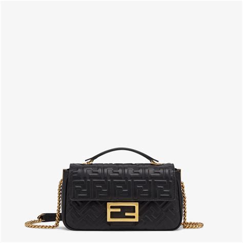 fendi black nappa leather bag|Baguette Chain Midi .